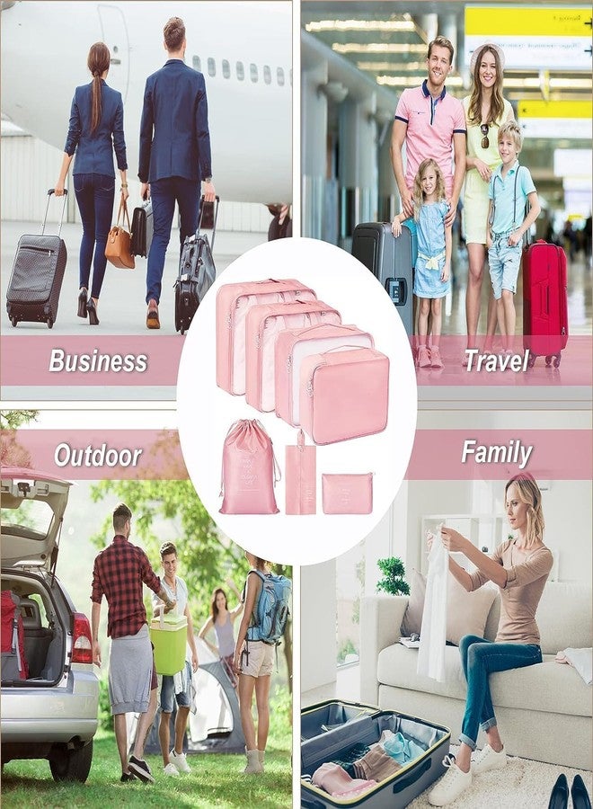 Mantavya 7 in 1 Travel Organizer, Packing Cubes for Travel, Travel Essentials, Toiletry Bag, Packing Bags for Clothes, Travel Organizer for Women, Travel Pouch, Packing Cubes Travel Organizer (Pink) - Image 5
